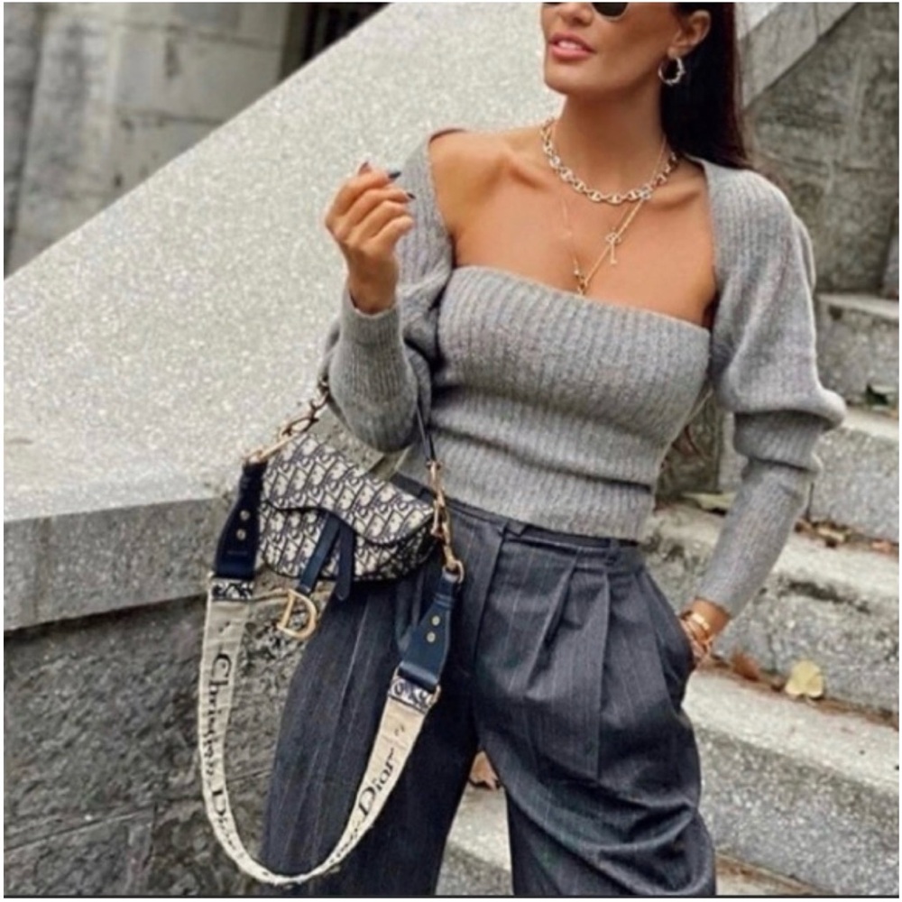 Zara grey Knit Women's sweater set NWT